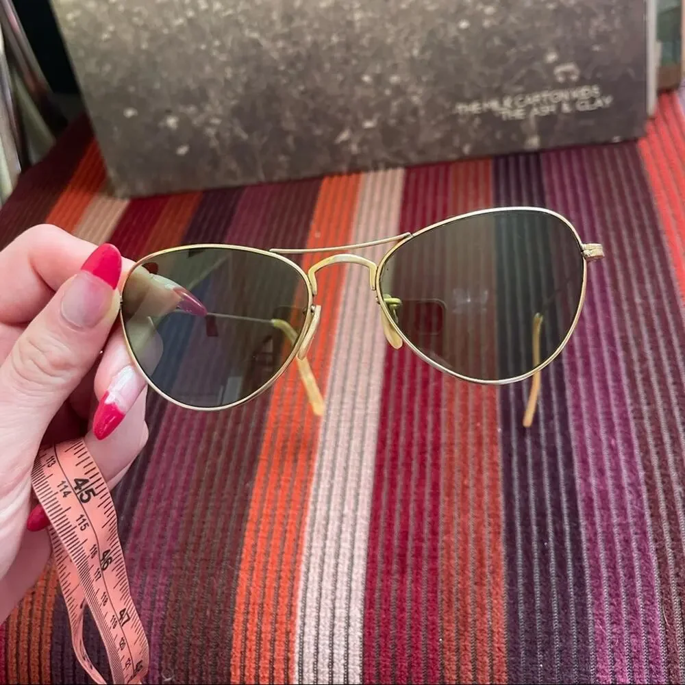 50s-60s Vintage Cat Eye Glasses w Gold Frames - Picture 8 of 9